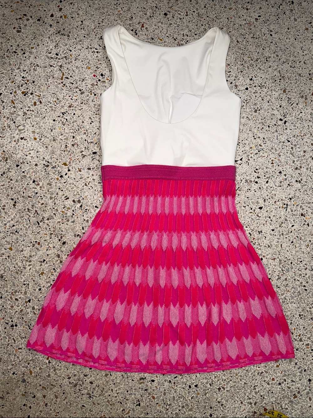 NWT Anna Cate Bree mini dress pink Missoni knit print small s low back